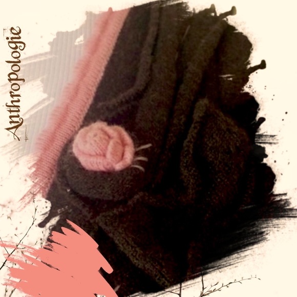 Like New Anthropologie Field Flower Bwn/Pink Cardi - Picture 2 of 5